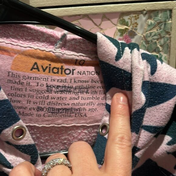 Aviator Nation Pink Shark Print Kids Hoodie - Picture 2 of 3